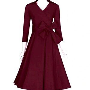 Retro 3/4 sleeve swing dress